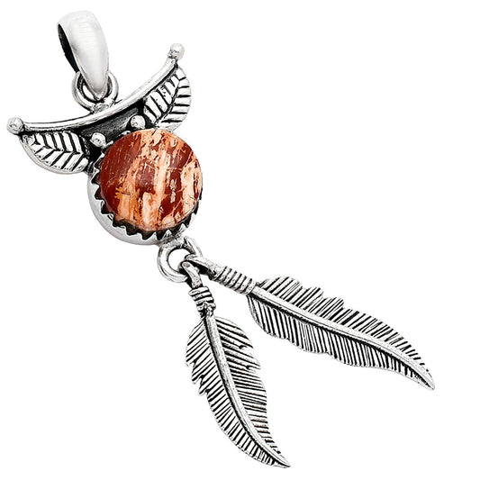 Feather - Natural Snake Skin Jasper Pendant P-1284 SDP152923