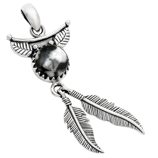 Feather - Mexican Cabbing Fossil Pendant P-1284 SDP152933
