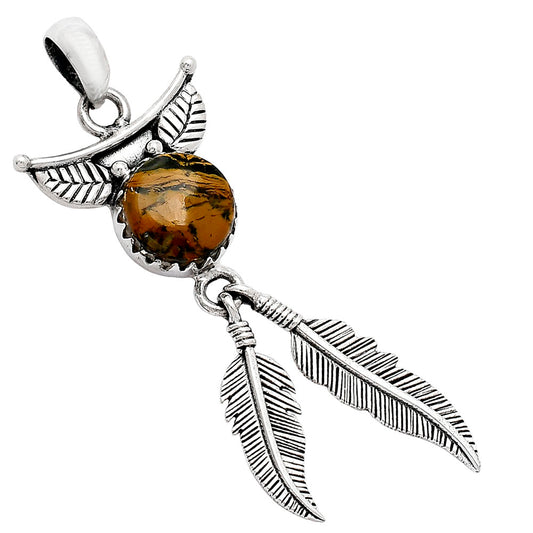 Feather - Turkish Rainforest Chrysocolla Pendant P-1284 SDP152947