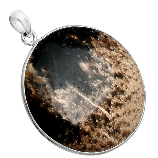 Natural Black Root Plume Agate Pendant P-1001 SDP153563