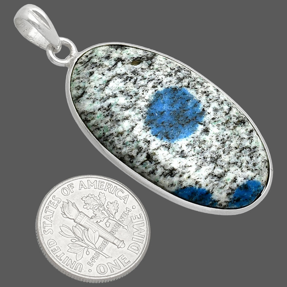 Natural K2 Blue - Azurite In Quartz Pendant P-1001 SDP153682