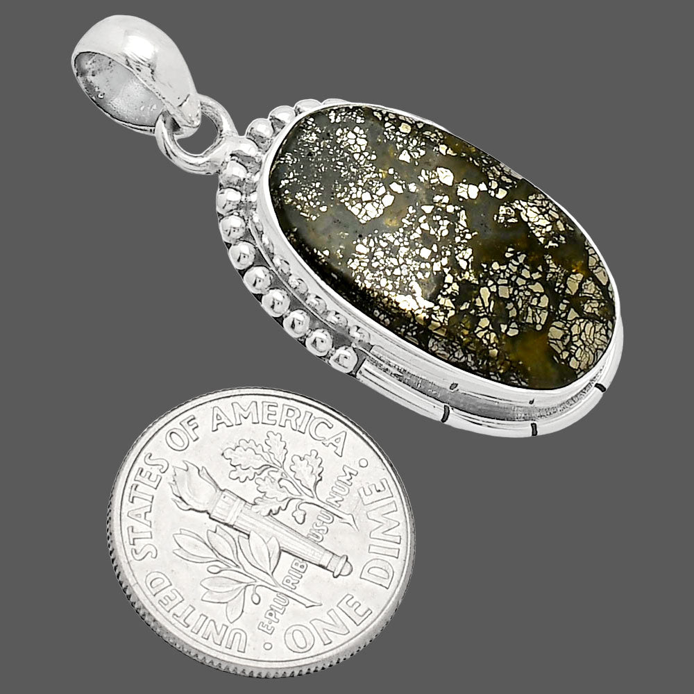 Natural Nipomo Marcasite Agate Pendant P-1058 SDP153788
