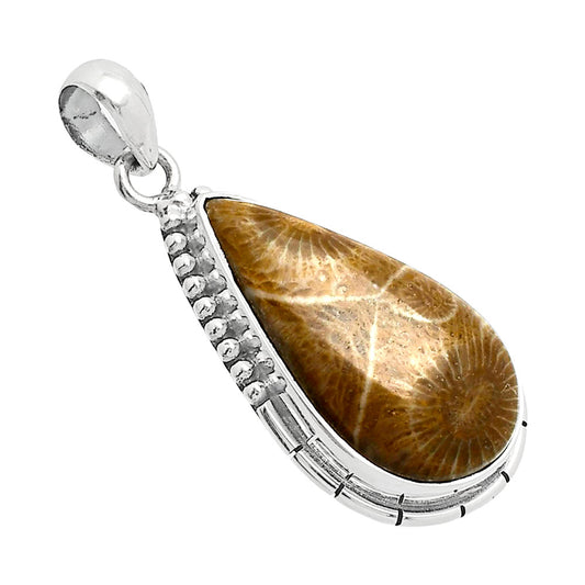 Natural Flower Fossil Coral Pendant P-1058 SDP153845