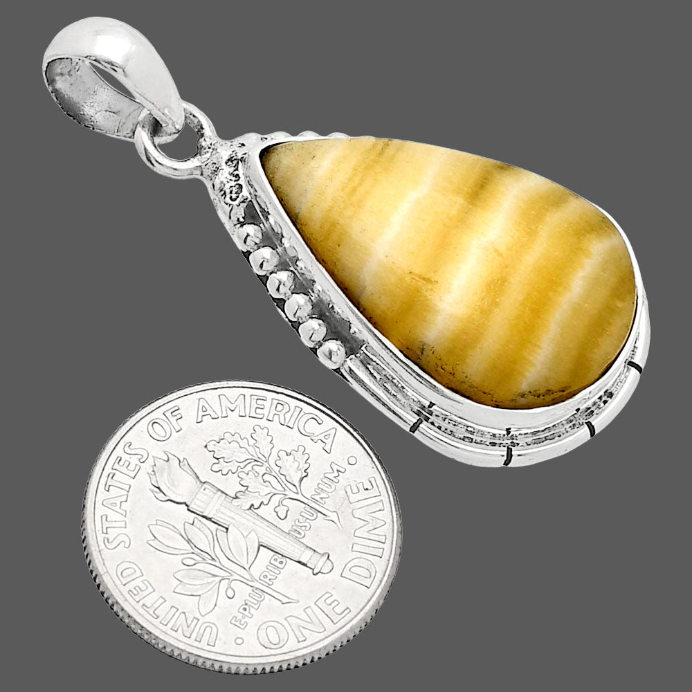 Natural Yellow Aragonite Pendant P-1058 SDP153846