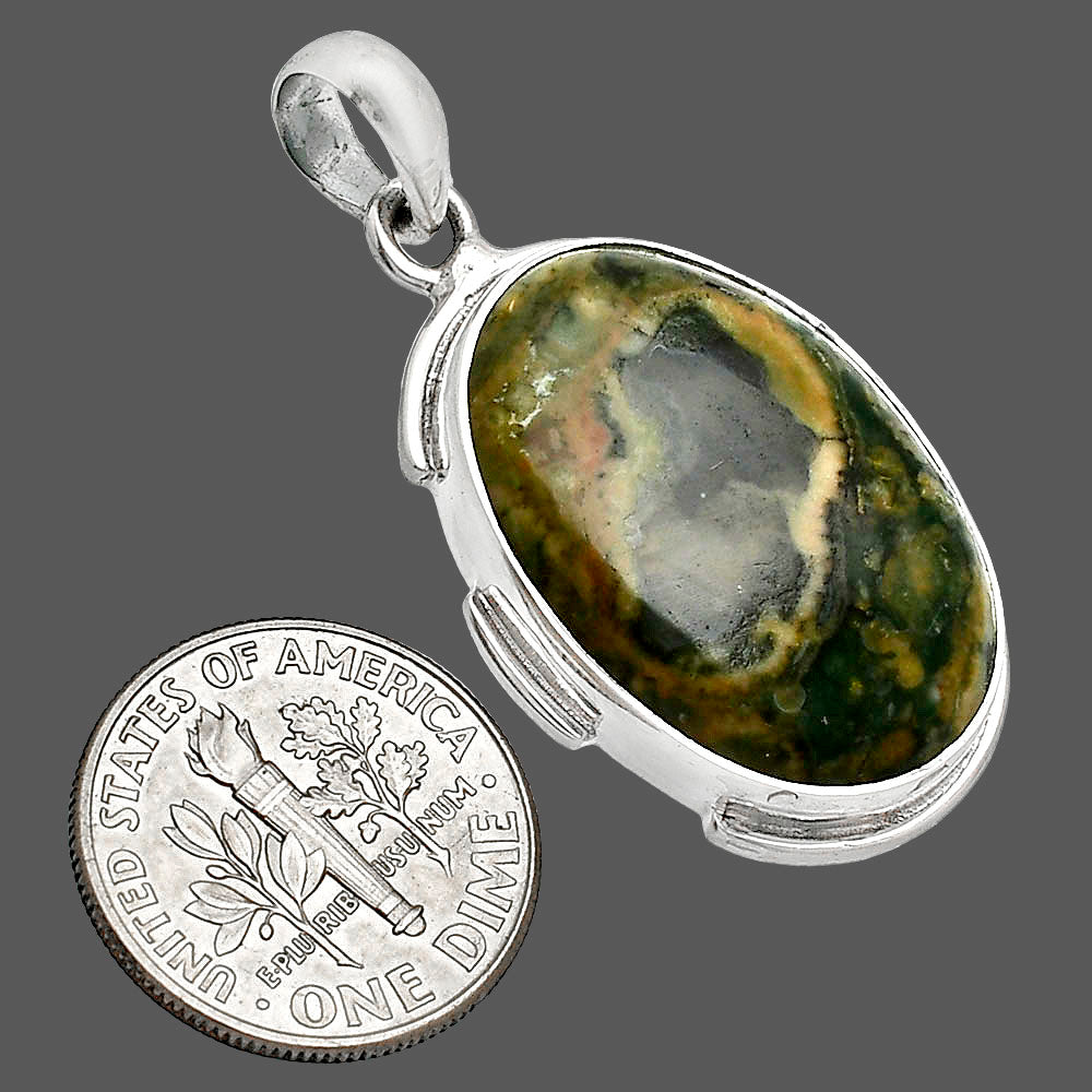 Natural Rhyolite - Rainforest Jasper Pendant P-1072 SDP153985