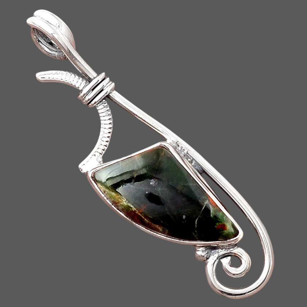 Natural Turkish Rainforest Chrysocolla Pendant P-1682 SDP154012