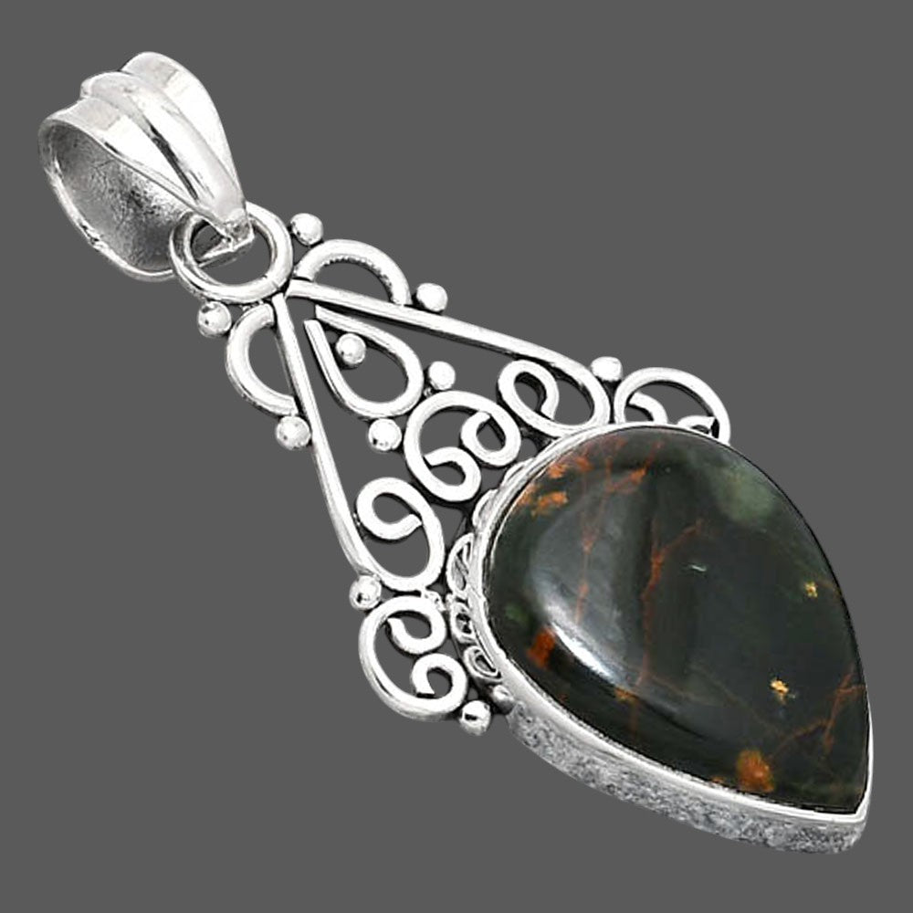 Natural Turkish Rainforest Chrysocolla Pendant P-1541 SDP154023