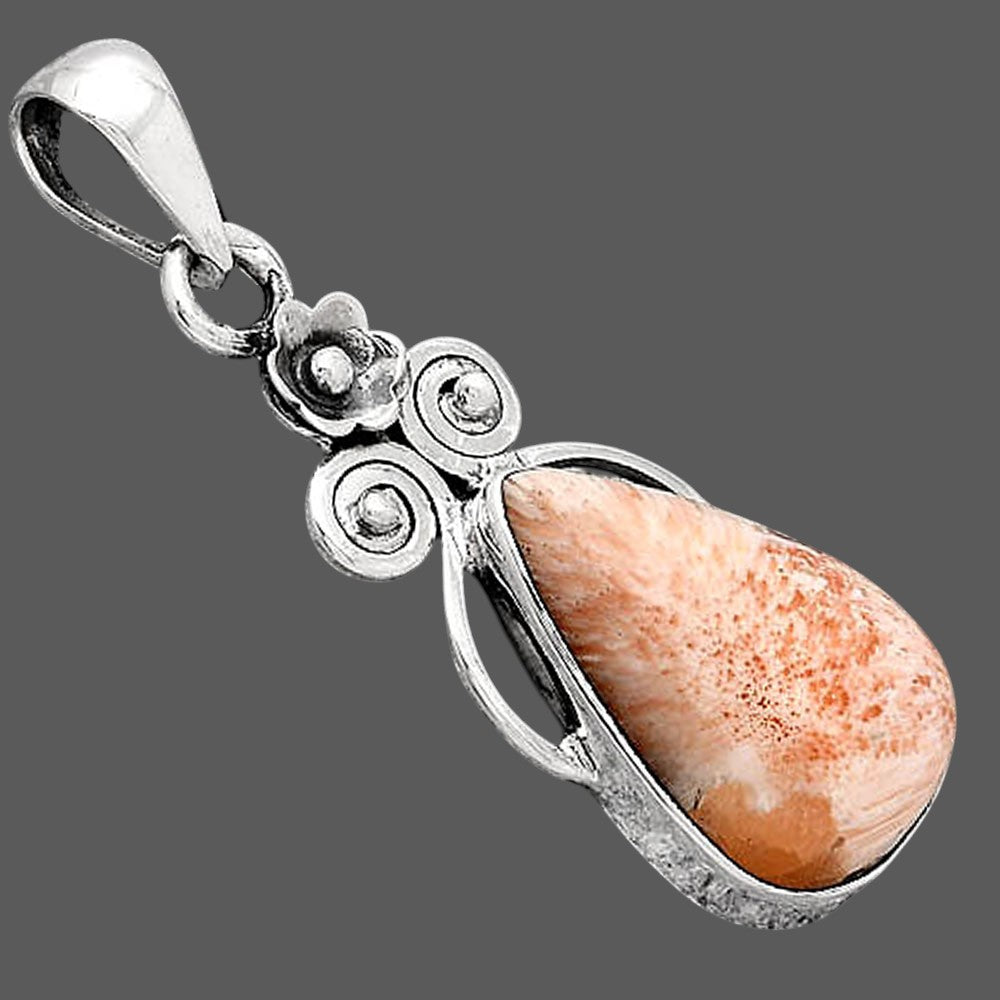 Natural Orange Scolecite - India Pendant P-1690 SDP154103