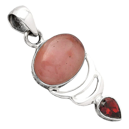 Natural Guava Quartz and Garnet Pendant P-1693 SDP154143