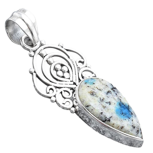 Natural K2 Blue - Azurite In Quartz Pendant P-1541 SDP154166