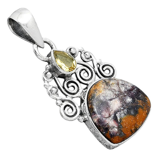 Indian Blanket Jasper and Citrine Pendant P-1697 SDP154196