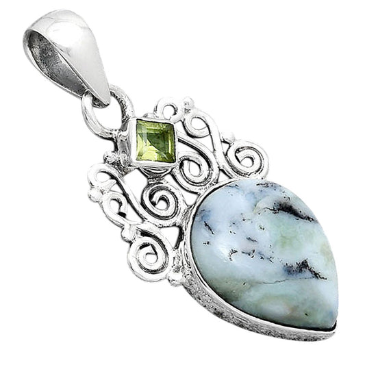 Dendritic Chrysoprase - Africa and Peridot Pendant P-1697 SDP154202