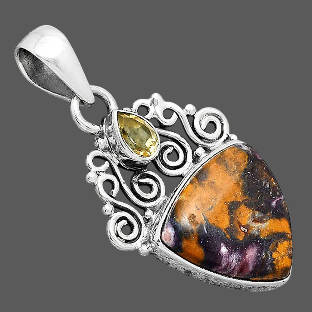 Indian Blanket Jasper and Citrine Pendant P-1697 SDP154204