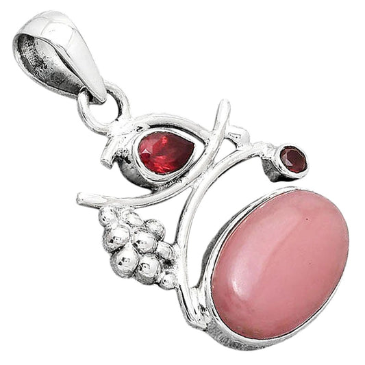 Guava Quartz - Brazil and Garnet Pendant P-1704 SDP154234