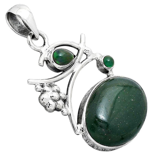 Green Aventurine, Ethiopian Opal & Green Onyx Pendant P-1704 SDP154236