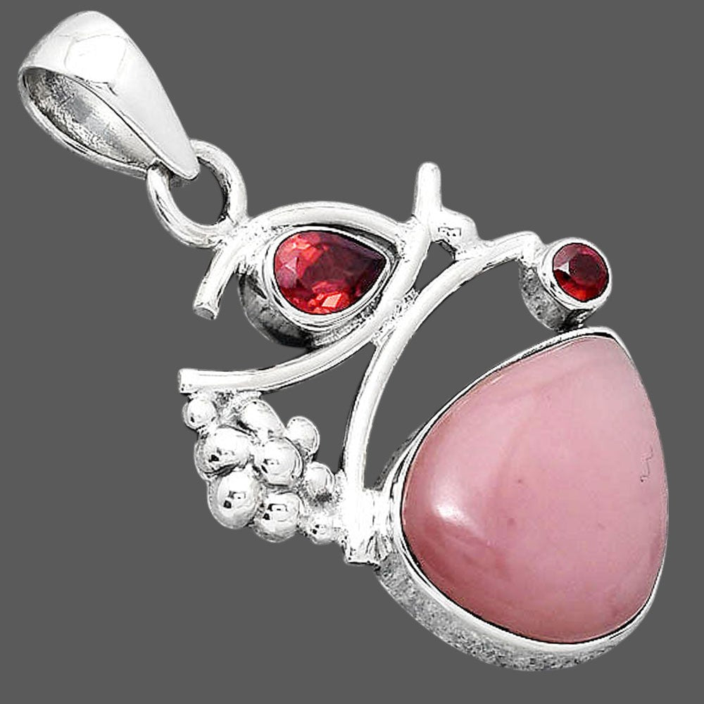 Guava Quartz - Brazil and Garnet Pendant P-1704 SDP154237