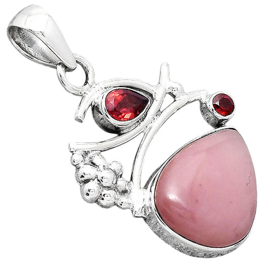 Guava Quartz - Brazil and Garnet Pendant P-1704 SDP154237