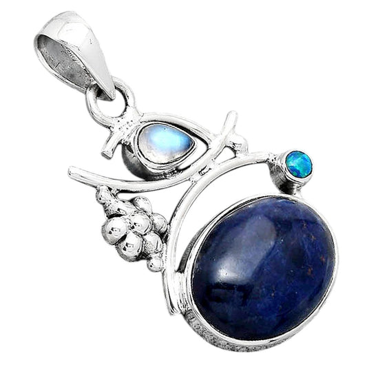 Sodalite, Rainbow Moonstone & Fire Opal Pendant P-1704 SDP154243