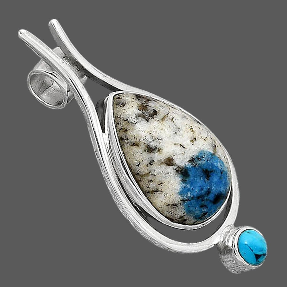 K2 Blue Azurite In Quartz & Turquoise Pendant P-1671 SDP154265