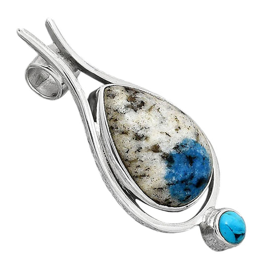 K2 Blue Azurite In Quartz & Turquoise Pendant P-1671 SDP154265