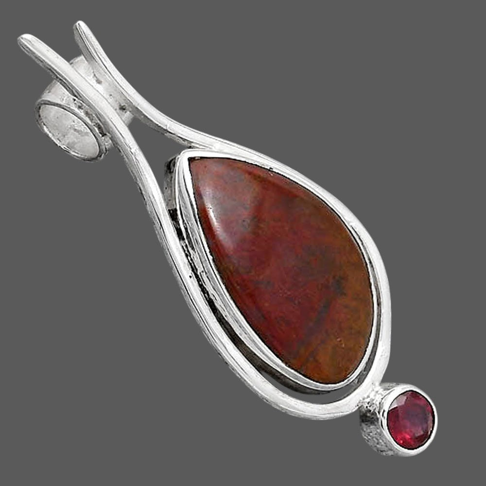 Natural Red Moss Agate and Garnet Pendant P-1671 SDP154268