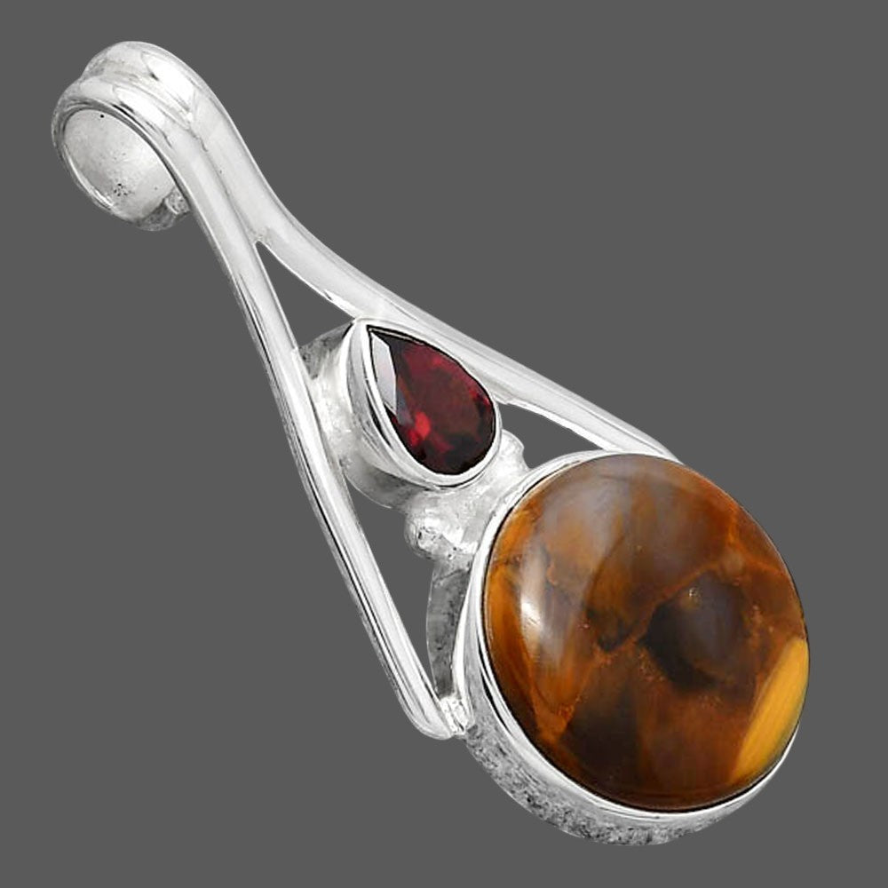 Pietersite - Namibia and Garnet Pendant P-1006 SDP154274