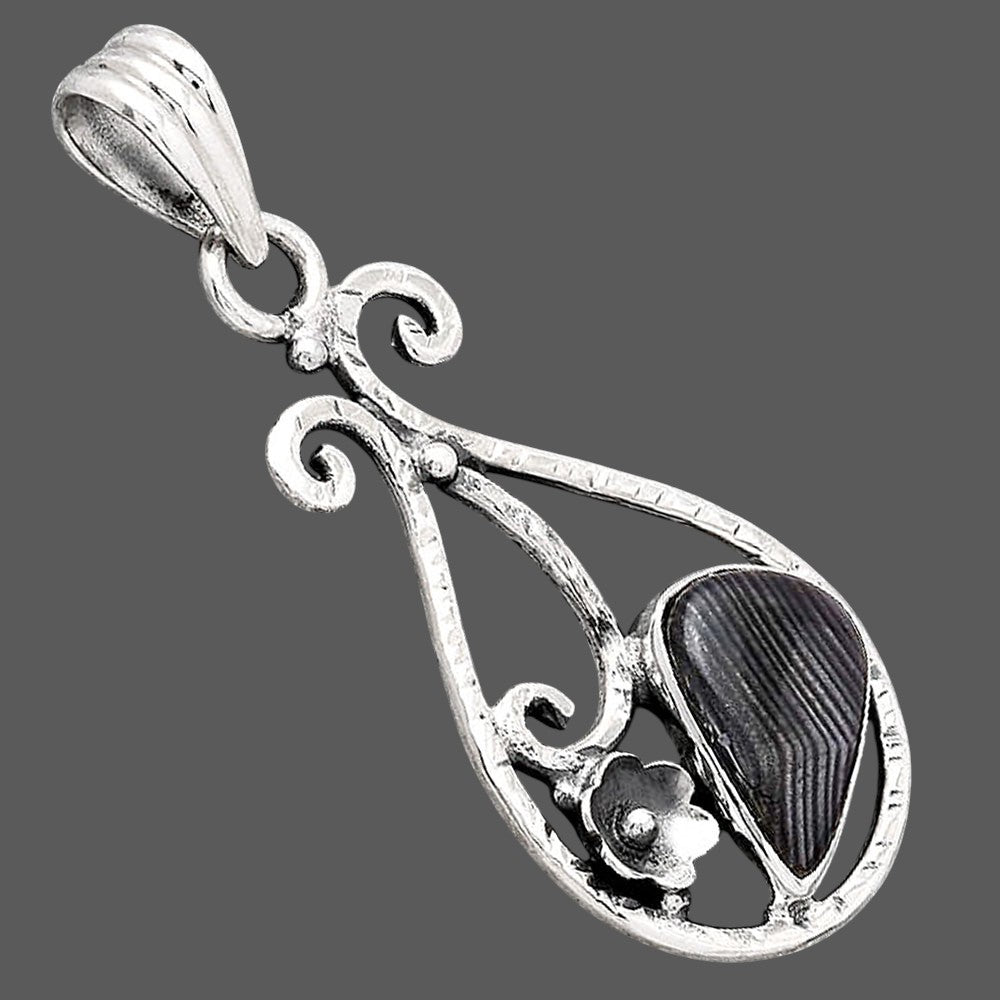 Crown Of Silver Psilomelane - Black Malachite Pendant P-1714 SDP154349