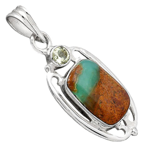 Boulder Chrysoprase and Prasiolite Pendant P-1623 SDP154363