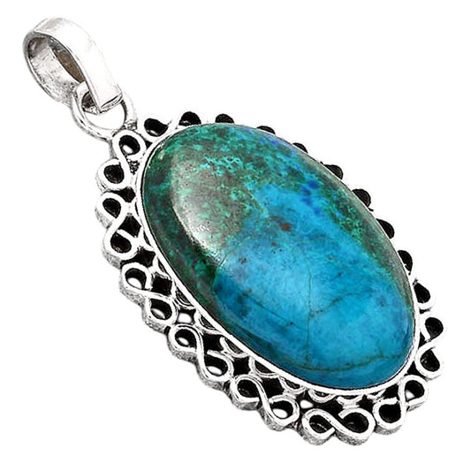 Natural Azurite Chrysocolla Pendant P-1069 SDP154390