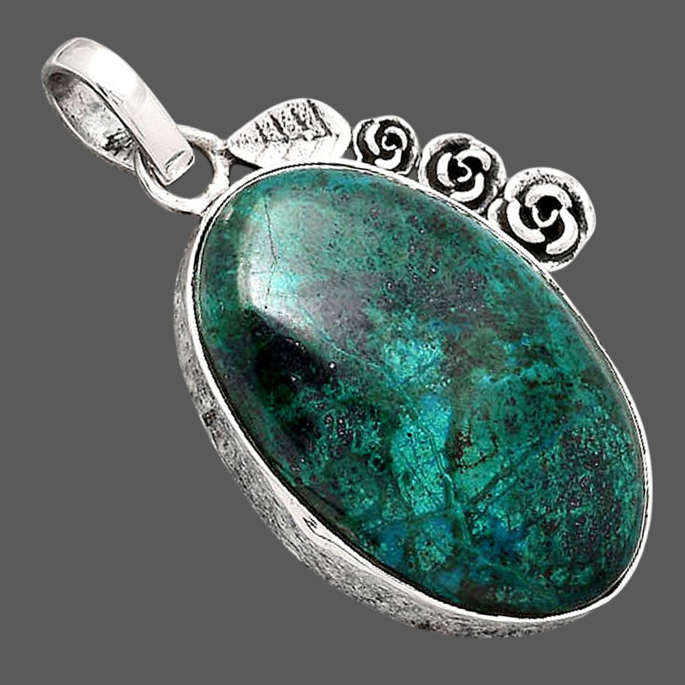 Natural Azurite Chrysocolla Pendant P-1070 SDP154406