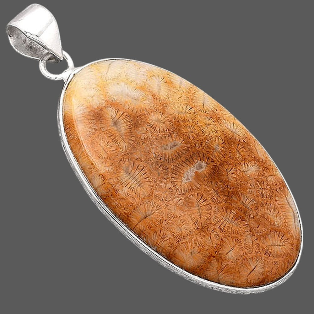 Natural Ant Fossil Coral Pendant P-1001 SDP154460
