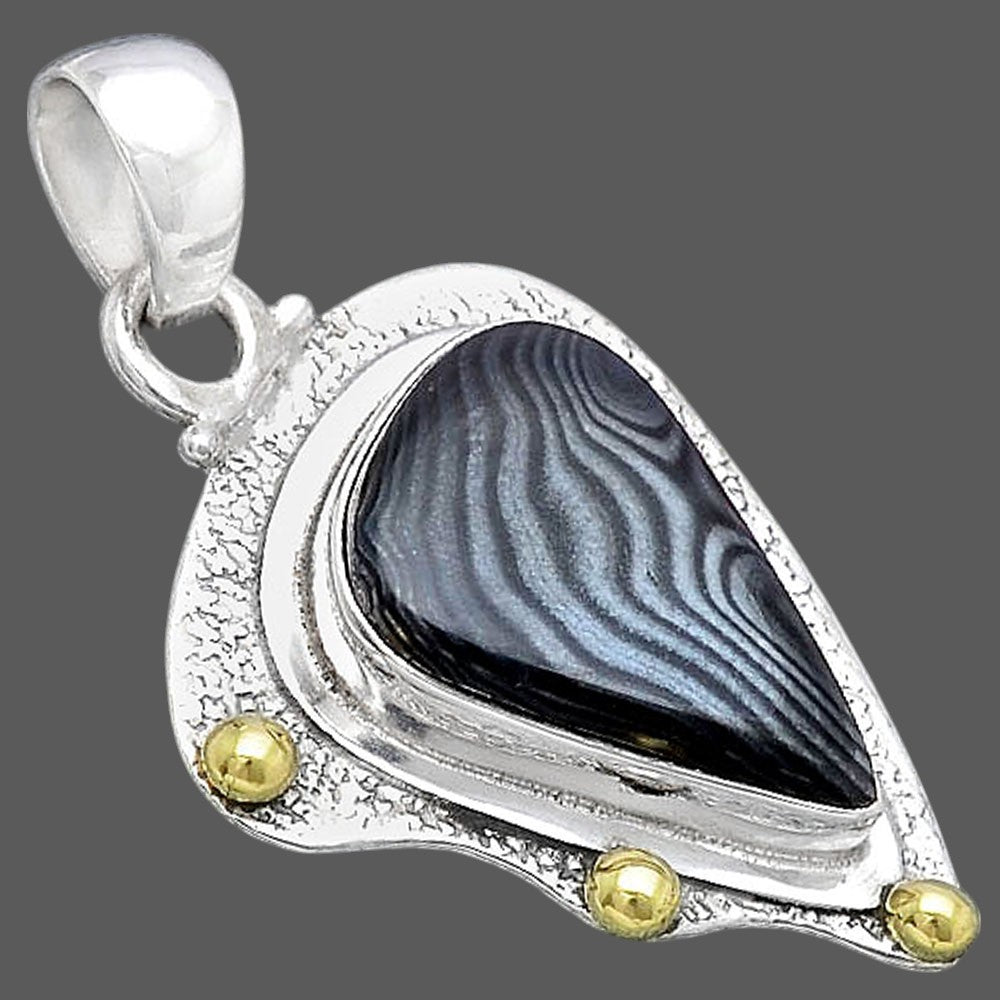 Crown Of Silver Psilomelane - Black Malachite Pendant P-1498 SDP154462