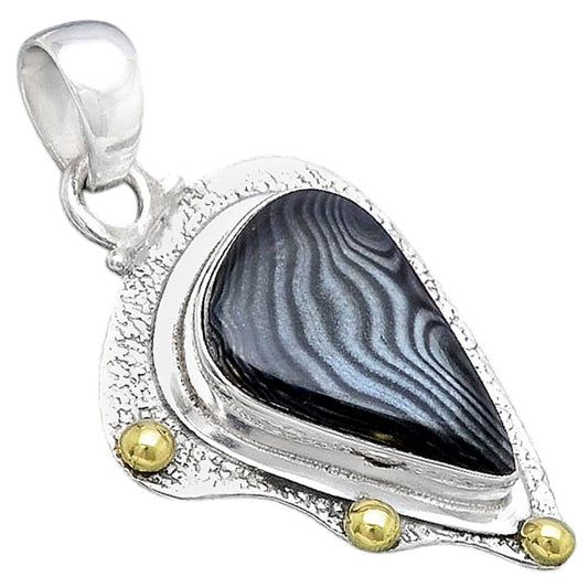 Crown Of Silver Psilomelane - Black Malachite Pendant P-1498 SDP154462