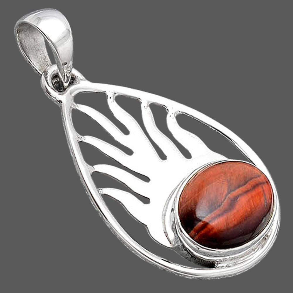 Fire Flame - Natural Red Tiger Eye Pendant P-1209 SDP154482