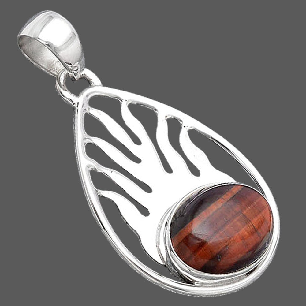 Fire Flame - Natural Red Tiger Eye Pendant P-1209 SDP154489