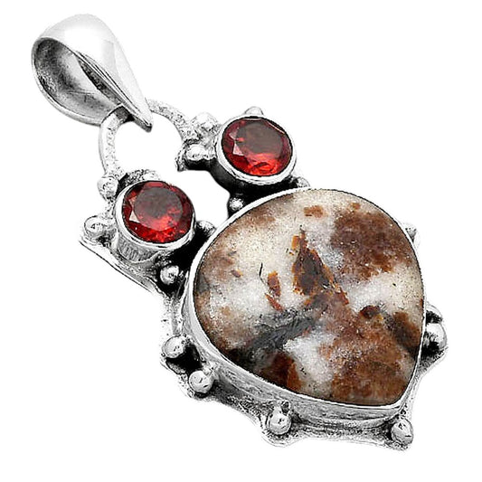 Owl Astrophyllite Russia and Garnet Pendant P-1449 SDP154555