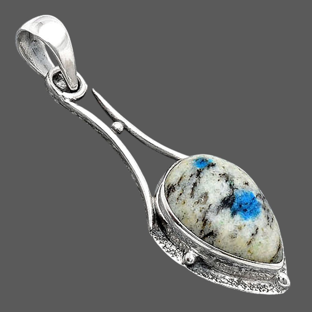 Natural K2 Blue - Azurite In Quartz Pendant P-1715 SDP154564