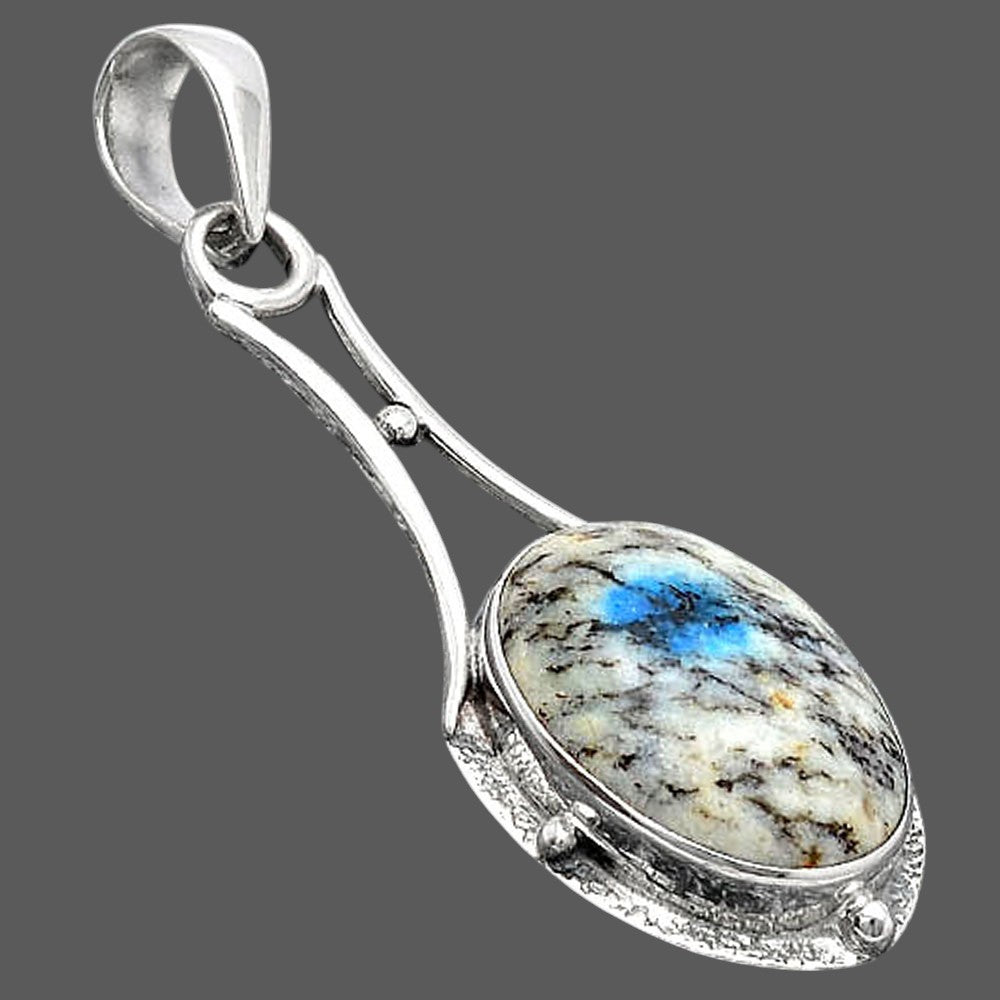 Natural K2 Blue - Azurite In Quartz Pendant P-1715 SDP154572