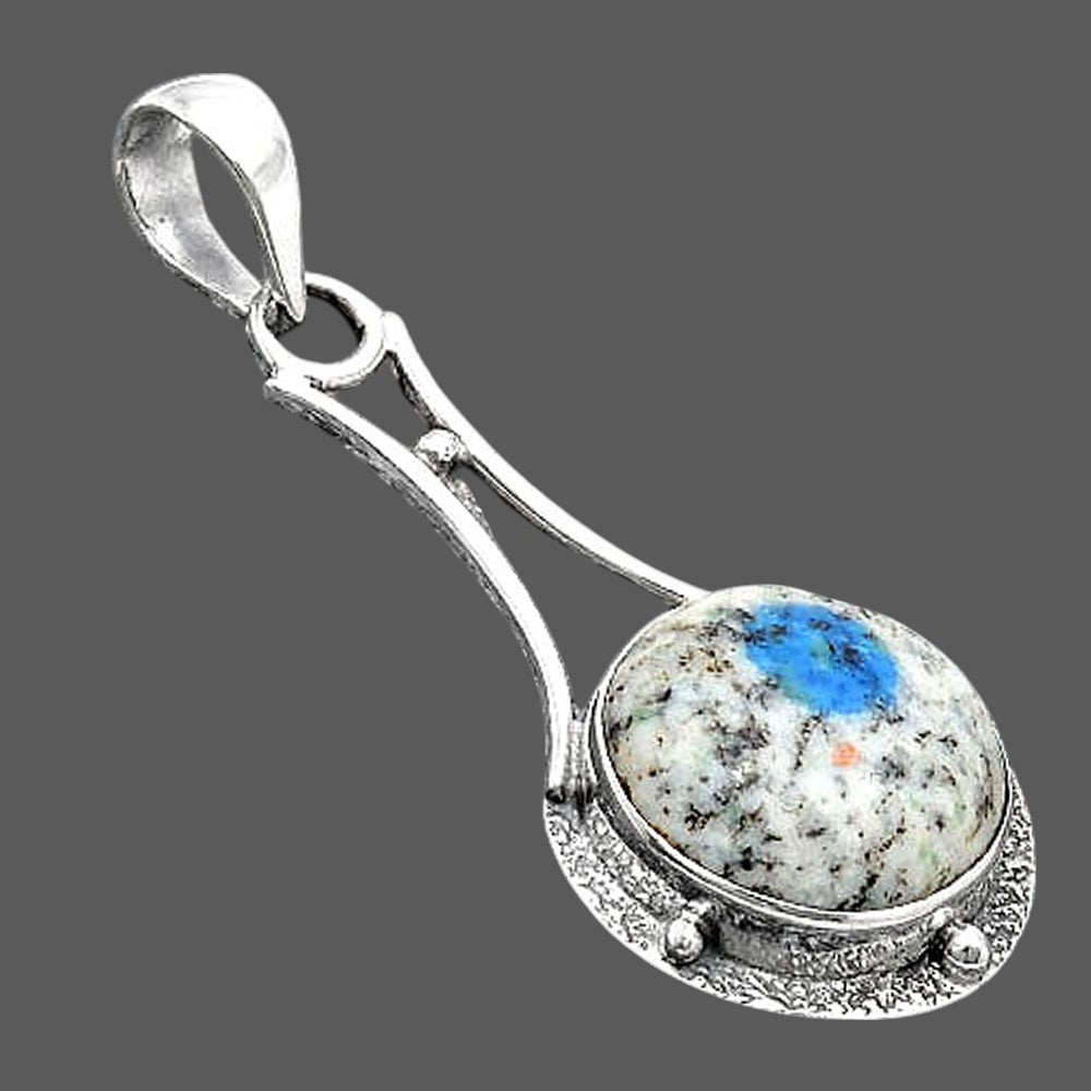 Natural K2 Blue - Azurite In Quartz Pendant P-1715 SDP154574