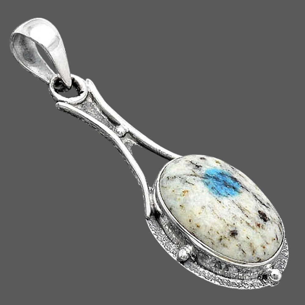 Natural K2 Blue - Azurite In Quartz Pendant P-1715 SDP154575