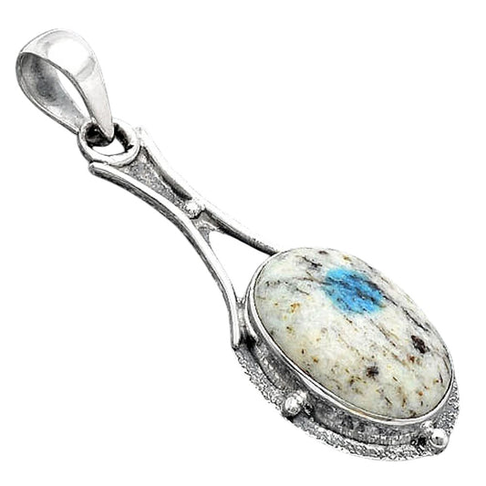 Natural K2 Blue - Azurite In Quartz Pendant P-1715 SDP154575