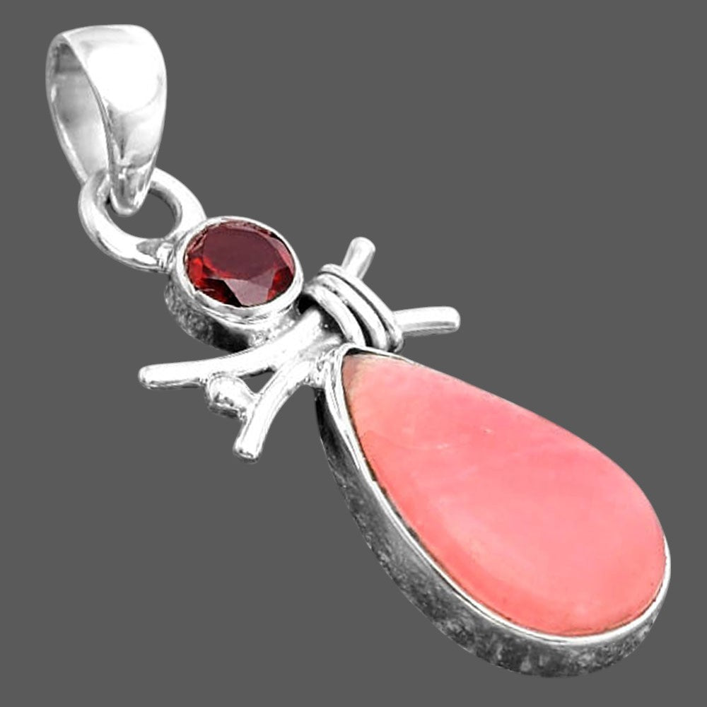 Rhodochrosite Argentina and Garnet Pendant P-1243 SDP154592