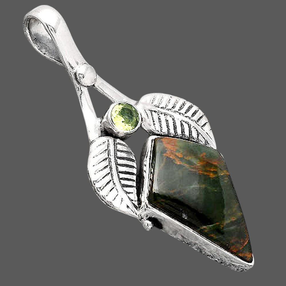 Turkish Rainforest Chrysocolla and Peridot Pendant P-1416 SDP154598