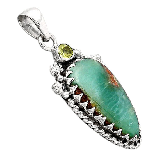 Boulder Chrysoprase and Peridot Pendant P-1482 SDP154609