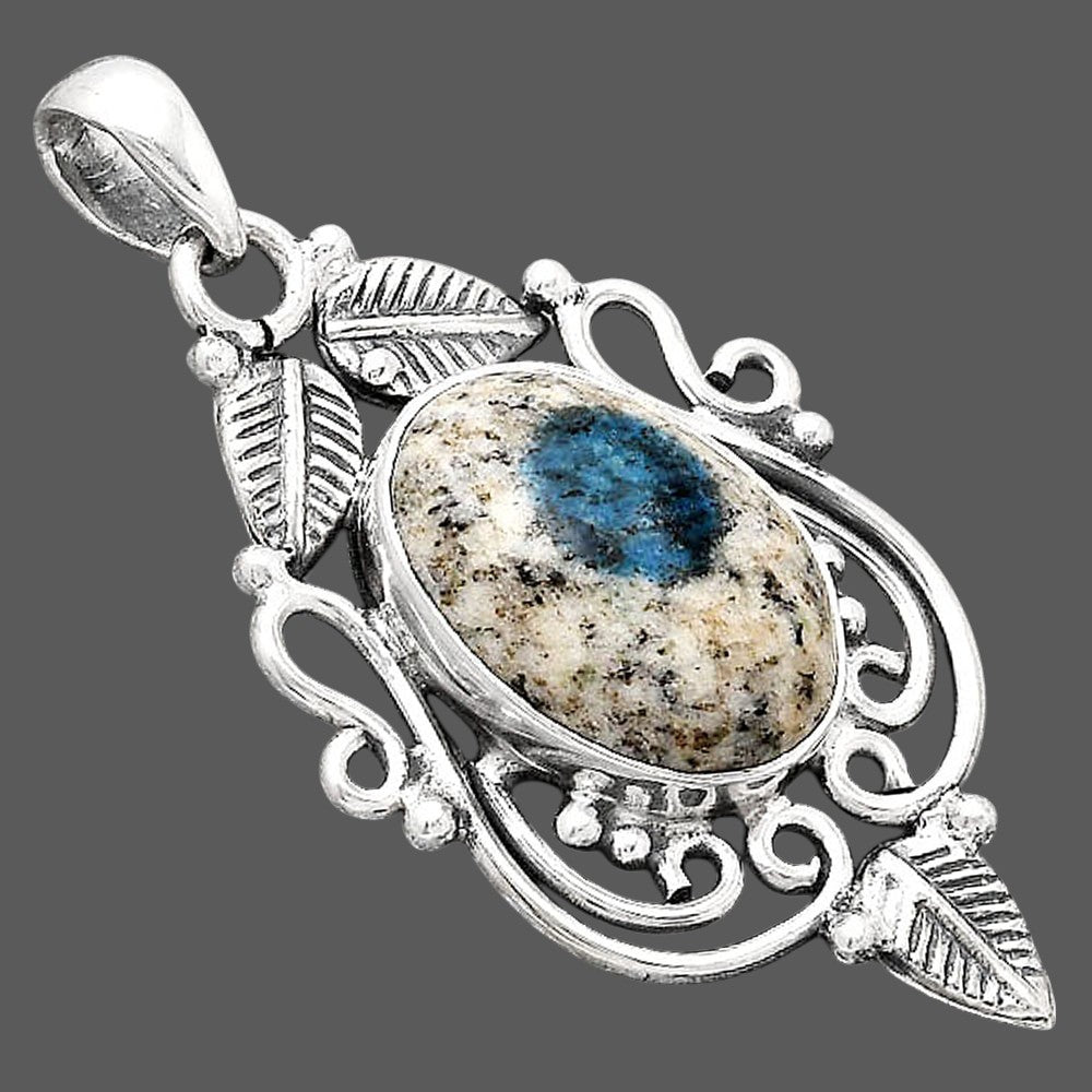 Natural K2 Blue - Azurite In Quartz Pendant P-1684 SDP154647