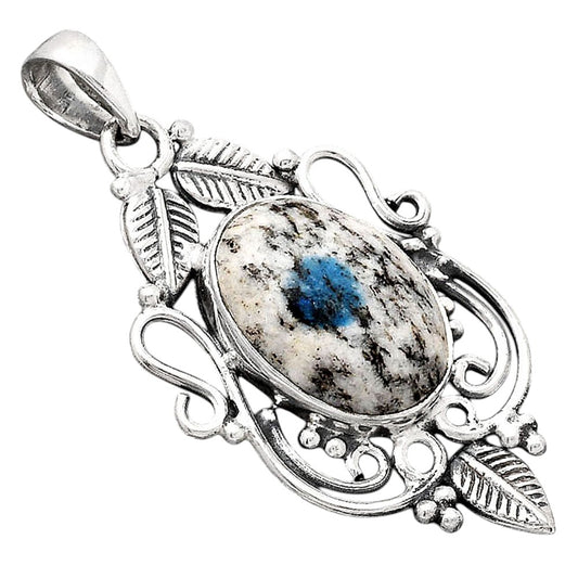 Natural K2 Blue - Azurite In Quartz Pendant P-1684 SDP154648
