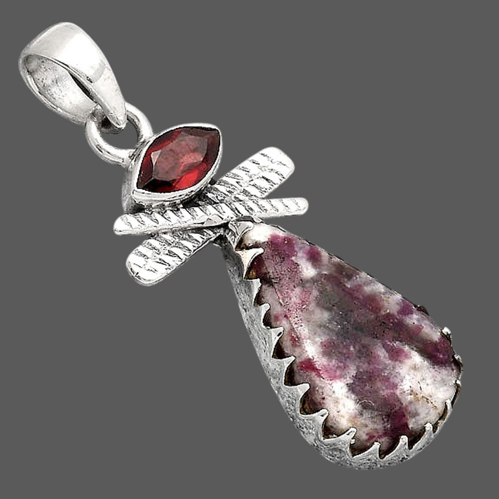 Natural Tourmaline Quartz and Garnet Pendant P-1268 SDP154724