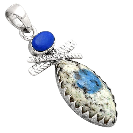 K2 Blue - Azurite In Quartz and Lapis Pendant P-1268 SDP154725