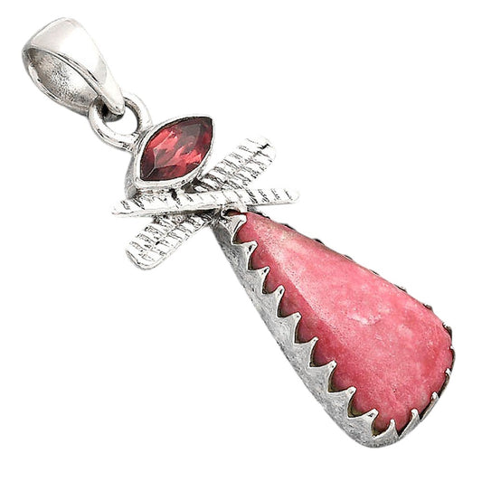 Pink Thulite - Norway and Garnet Pendant P-1268 SDP154730