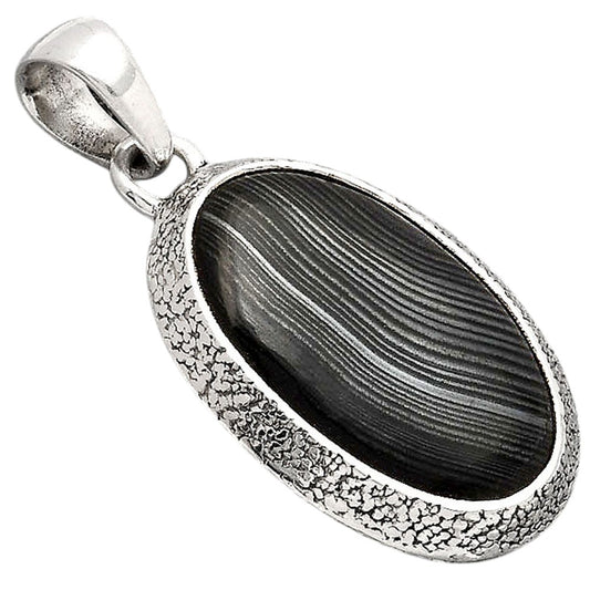 Crown Of Silver Psilomelane - Black Malachite Pendant P-1538 SDP154740